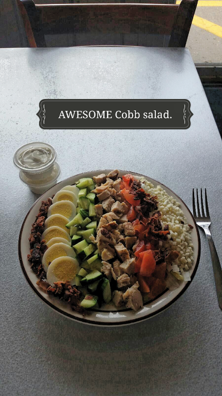 Cobb Salad in bowls with caption Awesome Cobb Salad