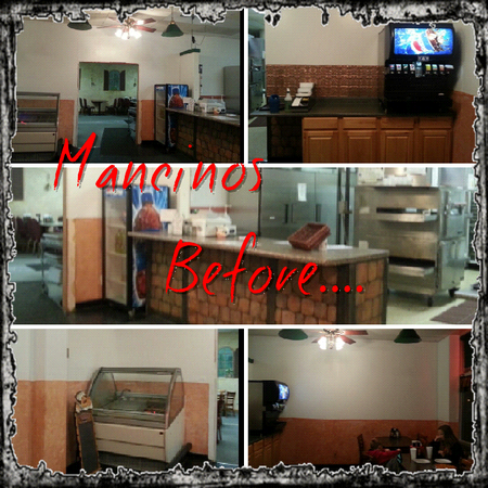 Restaurant interior images with caption Mancino's Before
